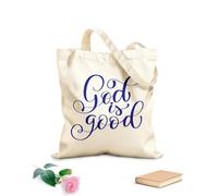 AILOONG Bolsa de lona con fondo reforzado Dios es bueno (letras a mano) Tela de 340g/m² de grosor Se usa como bolsa de regalo