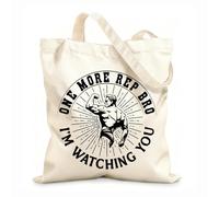 AILOONG Bolsa de lona con fondo reforzado Diseño de fitness de gimnasio, una repetición más, hermano, te estoy mirando. Tela de 12 oz de grosor Se usa como bolsa de regalo 31x36cm Mediano