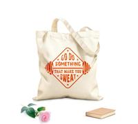 AILOONG Bolsa de lona con fondo reforzado Diseño de fitness para gimnasio, ve y haz algo que te haga sudar. Tela de 340g/m² de grosor Se usa como bolsa de regalo