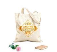 AILOONG Bolsa de lona con fondo reforzado Diseño de fitness para gimnasio, ve y haz algo que te haga sudar. Tela de 340g/m² de grosor Se usa como bolsa de regalo