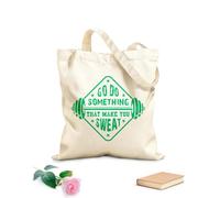 AILOONG Bolsa de lona con fondo reforzado Diseño de fitness para gimnasio, ve y haz algo que te haga sudar. Tela de 340g/m² de grosor Se usa como bolsa de regalo