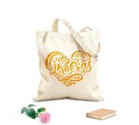 AILOONG Bolsa de lona con fondo reforzado Gracias letras corazón caligrafía de pincel moderna gracias en español Tela de 340g/m² de grosor Se usa como bolsa de regalo