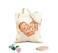 AILOONG Bolsa de lona con fondo reforzado Gracias letras corazón caligrafía de pincel moderna gracias en español Tela de 340g/m² de grosor Se usa como bolsa de regalo