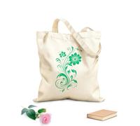 AILOONG Bolsa de lona con fondo reforzado Icono de representación manual con elegantes trazos florales y acentos florales dinámicos. Elemento de diseño. Tela de 340g/m² de grosor