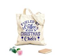 AILOONG Bolsa de lona con fondo reforzado Impulsado por el espíritu navideño del café Tela de 340g/m² de grosor Se usa como bolsa de regalo