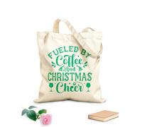 AILOONG Bolsa de lona con fondo reforzado Impulsado por el espíritu navideño del café Tela de 340g/m² de grosor Se usa como bolsa de regalo
