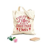 AILOONG Bolsa de lona con fondo reforzado Impulsado por el espíritu navideño del café Tela de 340g/m² de grosor Se usa como bolsa de regalo