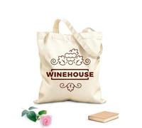 AILOONG Bolsa de lona con fondo reforzado Logotipo de la casa de vinos, emblema de la granja de uvas, etiqueta del viñedo Tela de 340g/m² de grosor Se usa como bolsa de regalo