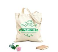 AILOONG Bolsa de lona con fondo reforzado Logotipo de la casa de vinos, emblema de la granja de uvas, etiqueta del viñedo Tela de 340g/m² de grosor Se usa como bolsa de regalo