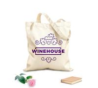 AILOONG Bolsa de lona con fondo reforzado Logotipo de la casa de vinos, emblema de la granja de uvas, etiqueta del viñedo Tela de 340g/m² de grosor Se usa como bolsa de regalo