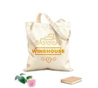 AILOONG Bolsa de lona con fondo reforzado Logotipo de la casa de vinos, emblema de la granja de uvas, etiqueta del viñedo Tela de 340g/m² de grosor Se usa como bolsa de regalo