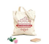 AILOONG Bolsa de lona con fondo reforzado Logotipo de la casa de vinos, emblema de la granja de uvas, etiqueta del viñedo Tela de 340g/m² de grosor Se usa como bolsa de regalo