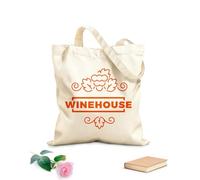 AILOONG Bolsa de lona con fondo reforzado Logotipo de la casa de vinos, emblema de la granja de uvas, etiqueta del viñedo Tela de 340g/m² de grosor Se usa como bolsa de regalo