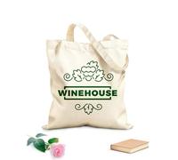 AILOONG Bolsa de lona con fondo reforzado Logotipo de la casa de vinos, emblema de la granja de uvas, etiqueta del viñedo Tela de 340g/m² de grosor Se usa como bolsa de regalo