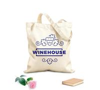 AILOONG Bolsa de lona con fondo reforzado Logotipo de la casa de vinos, emblema de la granja de uvas, etiqueta del viñedo Tela de 340g/m² de grosor Se usa como bolsa de regalo