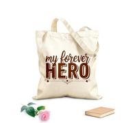 AILOONG Bolsa de lona con fondo reforzado mi héroe para siempre Tela de 340g/m² de grosor Se usa como bolsa de regalo