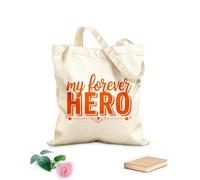 AILOONG Bolsa de lona con fondo reforzado mi héroe para siempre Tela de 340g/m² de grosor Se usa como bolsa de regalo
