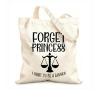 AILOONG Bolsa de lona con fondo reforzado Olvídate princesa, quiero ser abogada. Tela de 12 oz de grosor Se usa como bolsa de regalo 35x40cm Grande
