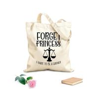 AILOONG Bolsa de lona con fondo reforzado Olvídate princesa, quiero ser abogada. Tela de 12 oz de grosor Se usa como bolsa de regalo 31x36cm Mediano