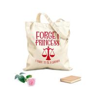 AILOONG Bolsa de lona con fondo reforzado Olvídate princesa, quiero ser abogada. Tela de 340g/m² de grosor Se usa como bolsa de regalo