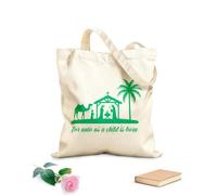 AILOONG Bolsa de lona con fondo reforzado Porque nos ha nacido un niño Jesús tipografía de la natividad Tela de 340g/m² de grosor Se usa como bolsa de regalo