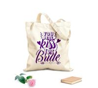 AILOONG Bolsa de lona con fondo reforzado Puedes besar a la novia Tela de 340g/m² de grosor Se usa como bolsa de regalo