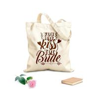 AILOONG Bolsa de lona con fondo reforzado Puedes besar a la novia Tela de 340g/m² de grosor Se usa como bolsa de regalo
