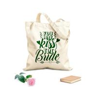AILOONG Bolsa de lona con fondo reforzado Puedes besar a la novia Tela de 340g/m² de grosor Se usa como bolsa de regalo