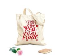 AILOONG Bolsa de lona con fondo reforzado Puedes besar a la novia Tela de 340g/m² de grosor Se usa como bolsa de regalo