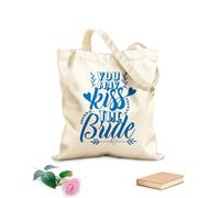 AILOONG Bolsa de lona con fondo reforzado Puedes besar a la novia Tela de 340g/m² de grosor Se usa como bolsa de regalo