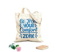 AILOONG Bolsa de lona con fondo reforzado Sal de tu zona de confort: frases motivacionales Tela de 340g/m² de grosor Se usa como bolsa de regalo