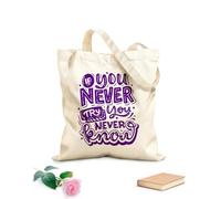 AILOONG Bolsa de lona con fondo reforzado Si nunca lo intentas, nunca lo sabrás. Tela de 340g/m² de grosor Se usa como bolsa de regalo