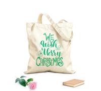 AILOONG Bolsa de lona con fondo reforzado Te deseamos una feliz navidad Tela de 340g/m² de grosor Se usa como bolsa de regalo