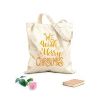 AILOONG Bolsa de lona con fondo reforzado Te deseamos una feliz navidad Tela de 340g/m² de grosor Se usa como bolsa de regalo