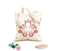 AILOONG Bolsa de lona Corona divertida de animales marinos del océano con forma de pulpo Tela de 340g/m² de grosor Bolsa para dibujar
