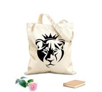AILOONG Bolsa de lona Depredador con cabeza de león, animal africano Tela de 12 oz de grosor Bolsa para dibujar 31x36cm Mediano
