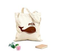 AILOONG Bolsa de lona Dibujos animados de ballenas azules grandes, animales marinos Tela de 340g/m² de grosor Bolsa para dibujar