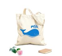 AILOONG Bolsa de lona Dibujos animados de ballenas azules grandes, animales marinos Tela de 340g/m² de grosor Bolsa para dibujar