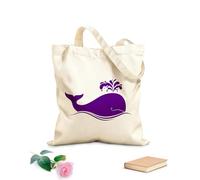 AILOONG Bolsa de lona Dibujos animados de ballenas azules grandes, animales marinos Tela de 340g/m² de grosor Bolsa para dibujar