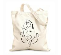 AILOONG Bolsa de lona Dios abstracto hindú Ganesha Elefante Tela de 12 oz de grosor Sustituye a la mochila escolar 25x30cm Pequeño