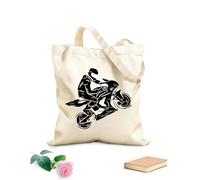 AILOONG Bolsa de lona El motociclista fantasma corre a toda velocidad Tela de 12 oz de grosor Sustituye a la mochila escolar 25x30cm Pequeño