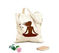AILOONG Bolsa de lona Estudio de yoga Chica Meditación Belleza Salud Tela de 340g/m² de grosor Sustituye a la mochila escolar