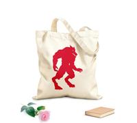 AILOONG Bolsa de lona Fantasía Gran Bestia Hombre Lobo Depredador Agresivo Tela de 340g/m² de grosor Sustituye a la mochila escolar