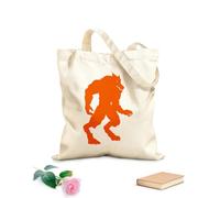 AILOONG Bolsa de lona Fantasía Gran Bestia Hombre Lobo Depredador Agresivo Tela de 340g/m² de grosor Sustituye a la mochila escolar