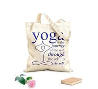 AILOONG Bolsa de lona Frase de motivación Declaración filosófica sobre el yoga Tela de 340g/m² de grosor Sustituye a la mochila escolar
