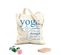 AILOONG Bolsa de lona Frase de motivación Declaración filosófica sobre el yoga Tela de 340g/m² de grosor Sustituye a la mochila escolar