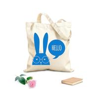 AILOONG Bolsa de lona Gafas de conejo divertidas Animal Hola Palabra Tela de 340g/m² de grosor Bolsa para dibujar