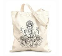 AILOONG Bolsa de lona Ganesha Loto Hinduismo Dios Hindú India Tela de 12 oz de grosor Sustituye a la mochila escolar 25x30cm Pequeño