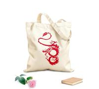 AILOONG Bolsa de lona Garras de dragón oriental, cuernos, cola y cuerpo Tela de 340g/m² de grosor Sustituye a la mochila escolar