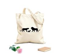 AILOONG Bolsa de lona Guardería familiar de animales africanos: leones y leonas Tela de 12 oz de grosor Bolsa para dibujar 35x40cm Grande